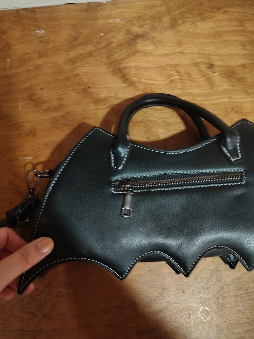 Black Bat-Web Top Handle Crossbody Bag - Picture 7 of 7
